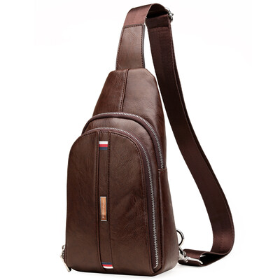 

Vancouver (F4Y) leisure sports chest bag JS1224 multi-functional male ladies shoulder Messenger backpack brown