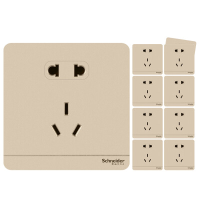 

Schneider Schneider switch socket socket panel 10A five-hole socket is still a series of twilight gold ten suit set