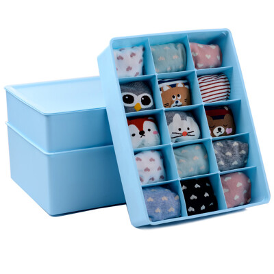 

Jingdong supermarket] space studio plastic cover with underwear storage box clothing storage box 3 sets of green KF-115