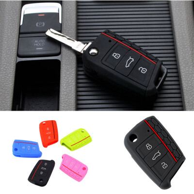 

Silicone Car Key Cover Case Flip Key Cap Remote control for Volkswagen Golf 7