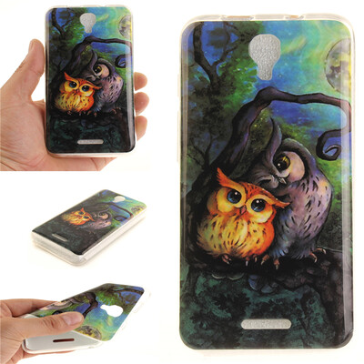 

Oil painting owl Pattern Soft Thin TPU Rubber Silicone Gel Case Cover for ALCATEL PIXI 4 50