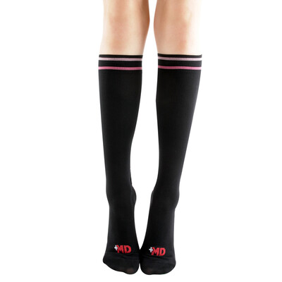 

Jingdong Supermarket MD Shapes Legs under the knee socks stripes in the high tube socks female Korean version of the wave socks students Japan Four Seasons College wind black blue stripes