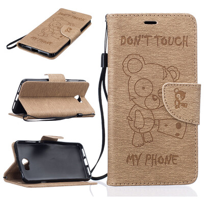 

Golden Bear Embossed PU Leather Wallet Case Classic Flip Cover with Stand Function and Credit Card Slot for HUAWEI Y5 II