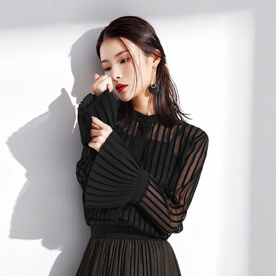 

MAZOE striped chiffon shirt suit