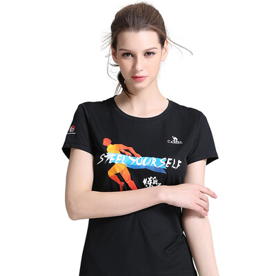 

Camel CAMEL short-sleeved sports T-shirt men&women couples models round neck comfortable comfortable moisture drying clothes C7S1U7308 black M