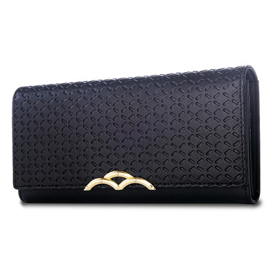 

Everyday MEIDU Women&39s Long Wallets Woolen Fashion Casual Handbag Three-fold buckle Hand-held catcher MWS160722 Black