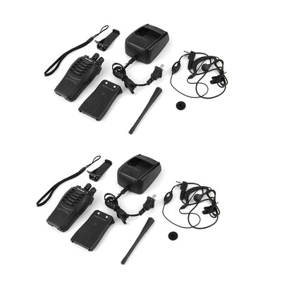 

2pcs Walkie Talkie 400-470MHz 2-Way штепсельной вилки Радио 5W США 3.7V Long Range Tool
