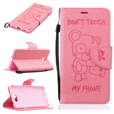 

Pink Bear Embossed PU Leather Wallet Case Classic Flip Cover with Stand Function and Credit Card Slot for HUAWEI Y5 II