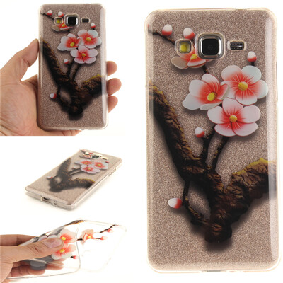 

Four plum blossoms Pattern Soft Thin TPU Rubber Silicone Gel Case Cover for Samsung Galaxy Grand Prime G530H