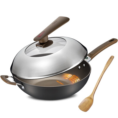 

Jingdong Supermarket Ai Shida 32CM fire dragon eyes new non-stick poly energy can not smoke wok WG8332EHL upgrade technology health non-stick pot