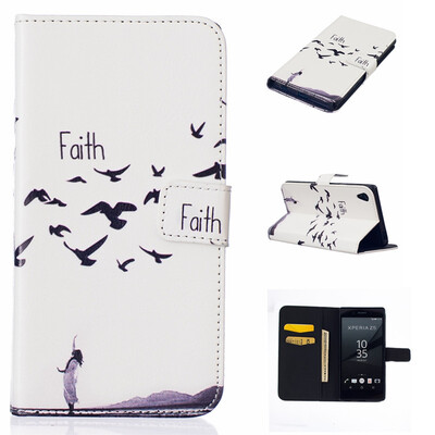 

Faith Design PU Leather Flip Cover Wallet Card Holder Case for SONY Xperia Z5