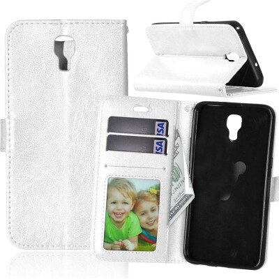 

White Style Classic Flip Cover with Stand Function and Credit Card Slot for LG X Screen K500N