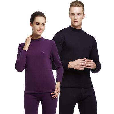 

Playboy PLAYBOY 8202 thermal underwear womens suit plus velvet thick cotton in the high collar middle-aged autumn&winter couples autumn clothing long pants ladies warm suit purple