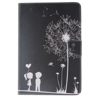 

Black Dandelions Style Embossing Classic Flip Cover with Stand Function and Credit Card Slot for SAMSUNG GALAXY Tab A 8.0 T350