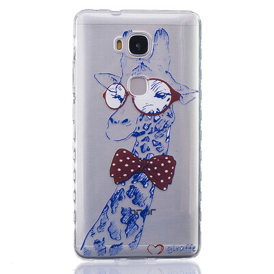 

Giraffe Pattern Soft Thin TPU Rubber Silicone Gel Case Cover for HUAWEI Honor 5X