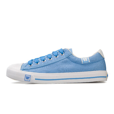 

Backrest warrior men&women spring&summer new canvas shoes men&women low to help couples small white shoes lace with casual shoes students flat floor shoes canvas WXY-709 light blue 37