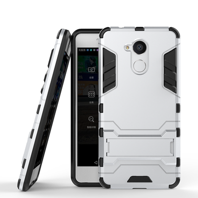

Silver Slim Robot Armor Kickstand Shockproof Hard Rugged Rubber Back Case For HUAWEI Honor 6S