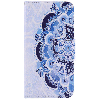 

Blue Flower Design Кожа PU откидной крышки Кошелек Карты Держатель чехол для LG NEXUS 5X