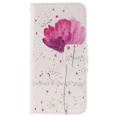 

Purple orchid Design PU Leather Flip Cover Wallet Card Holder Case for IPHONE 6 PLUS6S PLUS