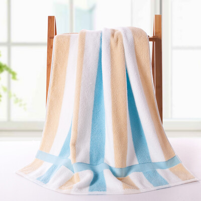 

Gold towel home textiles cotton twist soft stripes fresh bath towel single piece blue 390g 140 72cm
