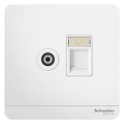 

Schneider Schneider switch socket computer TV socket panel is still series mirror porcelain white