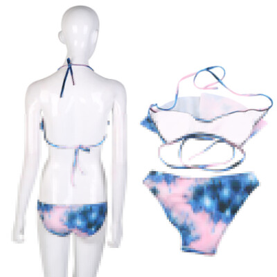 

Colored Floral Print Bikinis Set For Women Push Up Padded Swimwear bikini