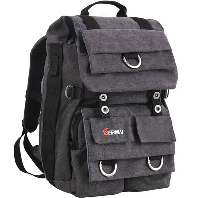 

Rimma EIRMAI EMB-SD02 SLR bag camera bag shoulder bag digital canvas waterproof backpack d90 3100d charcoal gray