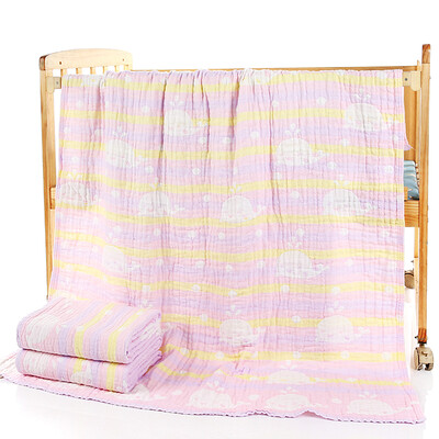 

Jingdong supermarket] like baby (elepbaby) baby bath towel newborn baby cotton gauze bath towel bag blanket striped jacquard blanket 115X105cm pink
