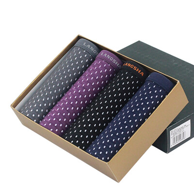 

Langsha men&39s underwear triangular trousers mesh U convex breathable youth panties men 4 gift box mixed color 180