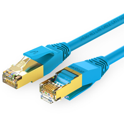 

Wins shengwei LC-7100C engineering grade 7 network cable Cat7 flame retardant plus seven types of shielded twisted pair 10 meters blue 10G finished high-speed computer broadband cable