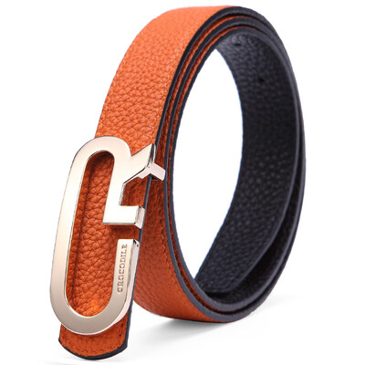 

Crocodile CROCODILE female belt fashion leather candy color buckle belt buckle 14613004-04 red