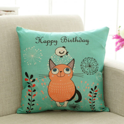 

Ying Xin home textiles style pillow sofa cushions car waist cushions waist pillow with core pink cat 45x45cm