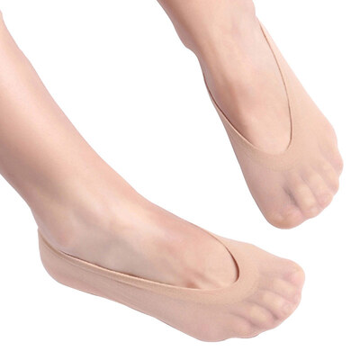 

Langsha ship socks female stealth socks summer ultra-thin socks female shallow mouth silicone non-slip thin section short stockings ice silk socks 6 double black