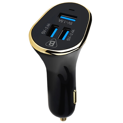 

BIAZE MC6 Dual USB / 2.4A Output Car Charger Flat / Mobile Universal Car Charger Gold