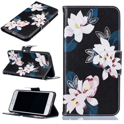 

Black lily Design PU Leather Flip Cover Wallet Card Holder Case for IPHONE 7 Plus