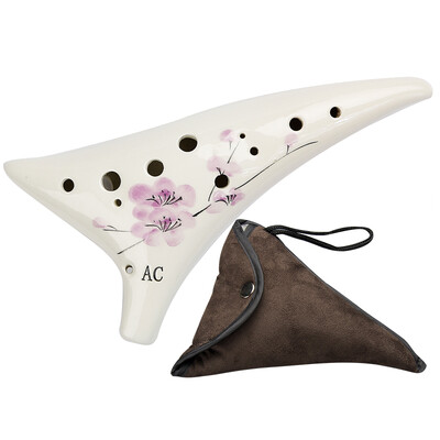 

Acacia LOVEBIRD 12 hole Tao flute midrange AC tune twelve holes ac painting nibble beginner with textbook lanyard XS2029 plum blossom