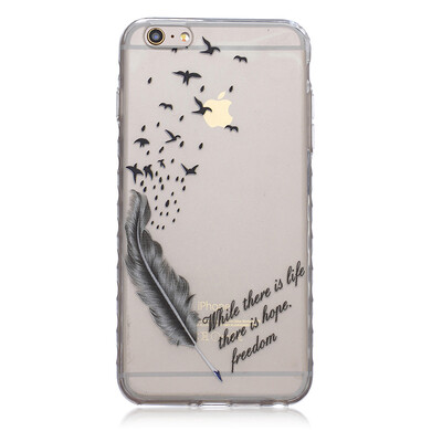 

Feathers&birds Pattern Soft Thin TPU Rubber Silicone Gel Case Cover for IPHONE 6 Plus6S Plus