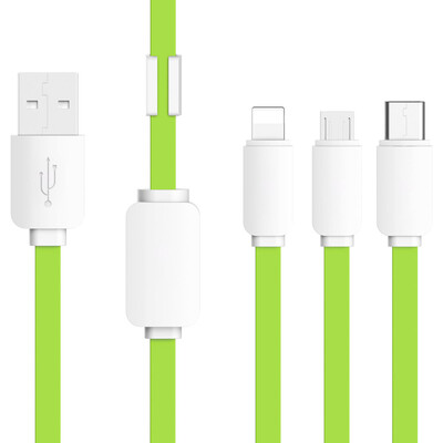 

Времена мышления (Baseus) Type-C / Micro USB / Lightning тройной интерфейс для мобильного телефона кабель для передачи данных / зарядный кабель тащили три многофункциональных данных зарядный Кейбл Грин трава