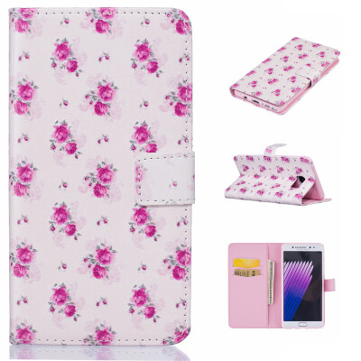 

Little Rose Design PU Leather Flip Cover Wallet Card Holder Case for SAMSUNG Galaxy Note7