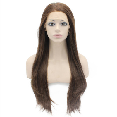 

Iwona Synthetic Hair Lace Front Long Stright Brown Wig