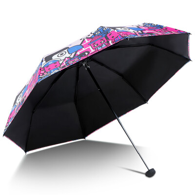 

【Jingdong Supermarket】 Paradise umbrella sunny umbrella small box series cross-border models vinyl sunscreen sun umbrella three folding sunny dual-use sun umbrella box tour world HYSJ 55CM / 8K 1 #