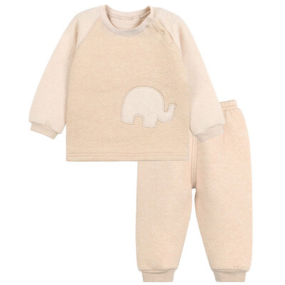 

Xin Song baby color cotton warm sets of sets of newborns autumn&winter warm color cotton underwear shirt pants suit shallow card its small like D058D66