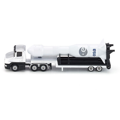 

siku world brand toy car model simulation engineering vehicle military model truck alloy car model - flatbed trailer with rocket SKUC1614