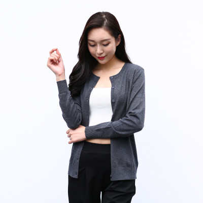 

Antarctic Nanjiren Knitwear Women&39s Fashion Cardigan Slim Long Sleeve Sweater Women&39s Gray  17084