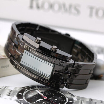 

Luxury Men Women Waterproof Stainless Steel Date Digital Binary LED Watches