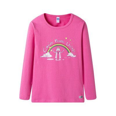 

Three guns dits neutral bright rose red skin cream elastic cotton children's round neck long sleeve shirt 2C019A0 bright rose red 120