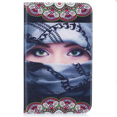 

Arabian girl Style Embossing Classic Flip Cover with Stand Function and Credit Card Slot for SAMSUNG Galaxy Tab J 7.0 T285