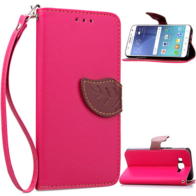 

Pink Design PU Leather Flip Cover Wallet Card Holder Case for Samsung Galaxy J5