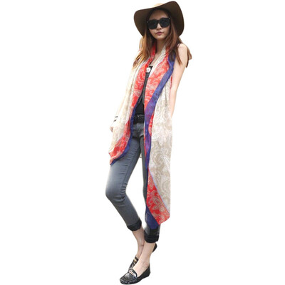 

Jingdong Supermarket Meng Si Ke MSEK Ms scarf Chinese wind blue&white porcelain warm scarf WWJ1431003 apricot