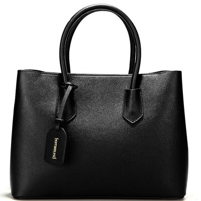 

Seven wolves SEPTWOLVES ladies ladies handbag purse wrapped in solid color large capacity European&American fashion simple&elegant wild bag black 2A5355091-01
